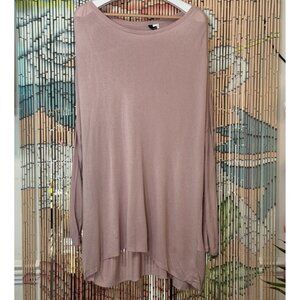H&M Divided Round Neck Long Sleeve Knit Tunic Sweater, Blush Pink Women's 10